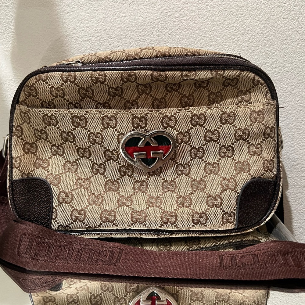 Brown and beige crossbody luxury bag